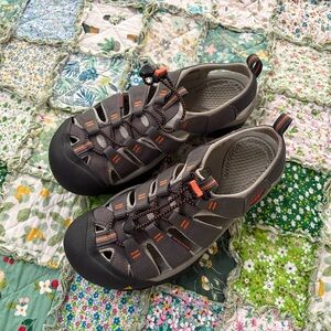 Gray and Orange Keen Sandals